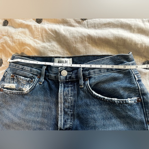 AGOLDE Los Ángeles Mini shorts  Blue Jeans Size 25 - Picture 4 of 5